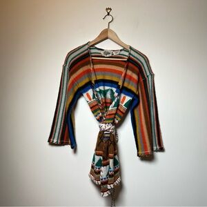 Organically Grown Sweaters by Arpeja Colorful Striped Knit Cardigan